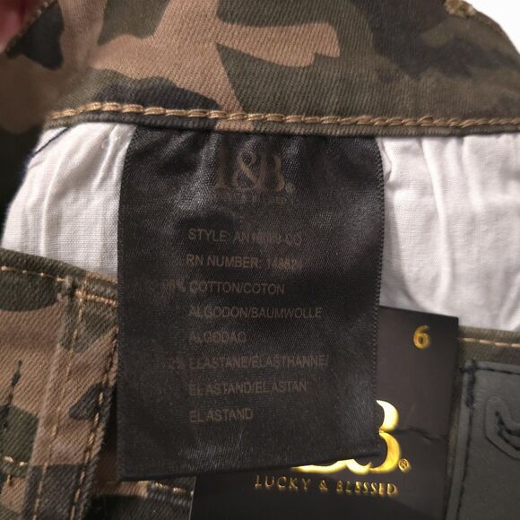 Y2K Camo Denim Jean Skirt Sz6 28W Pockets Grunge Punk Western Rock Baddie Street - Picture 16 of 16